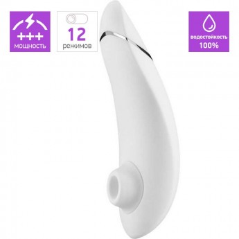 Бесконтактный клиторальный стимулятор WOMANIZER PREMIUM белый/хром